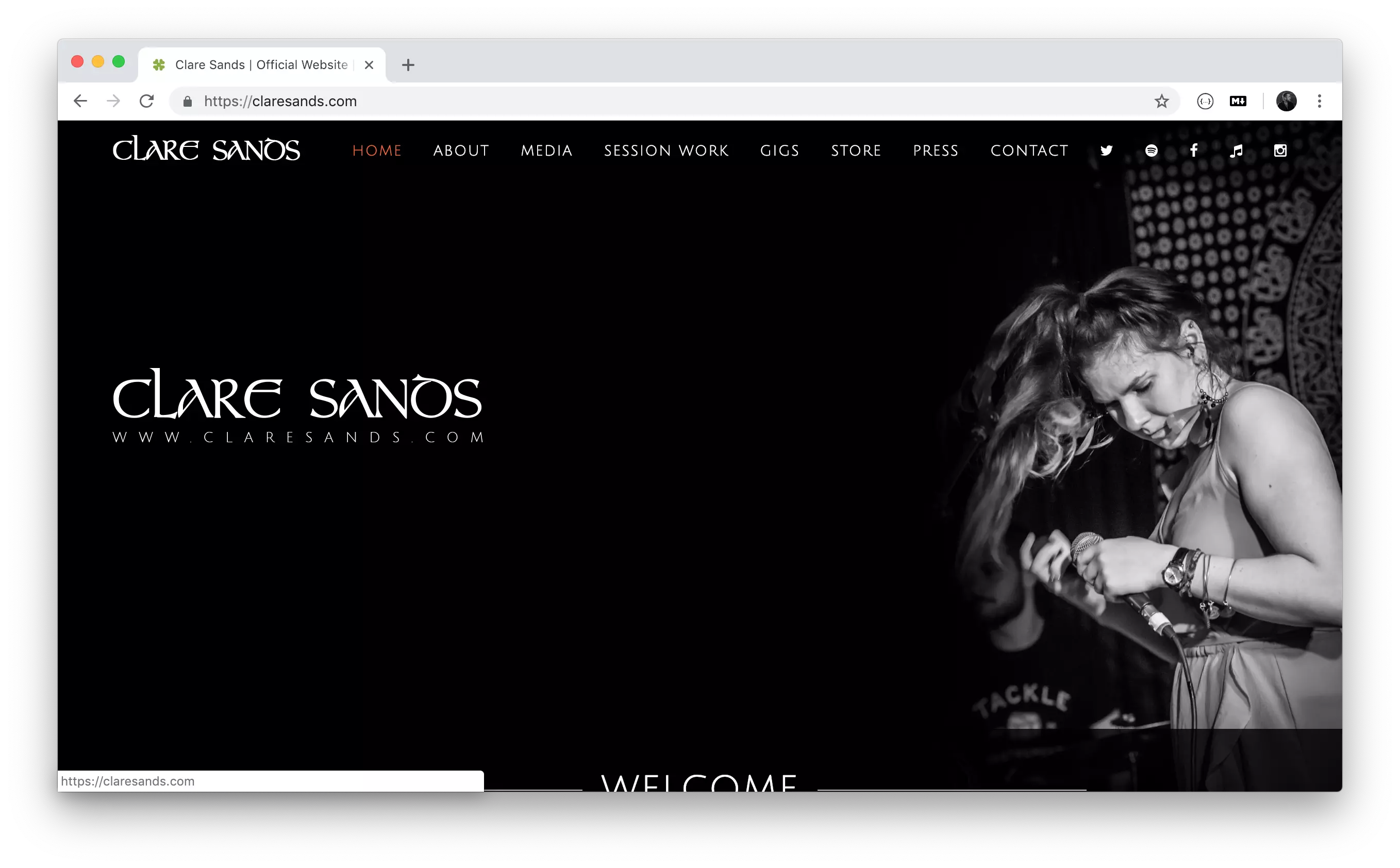 Clare Sands logo - The official website of Clare Sands with all the latest news, videos, audio, lyrics, photos, tour...