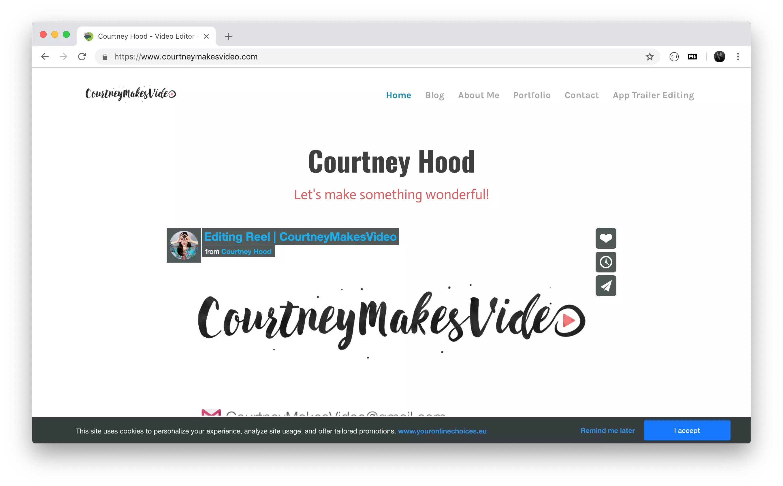 Courtney Hood - Video Editor logo - I'm Courtney Hood, a video editor with years of experience working for brands such as Disney, Int...